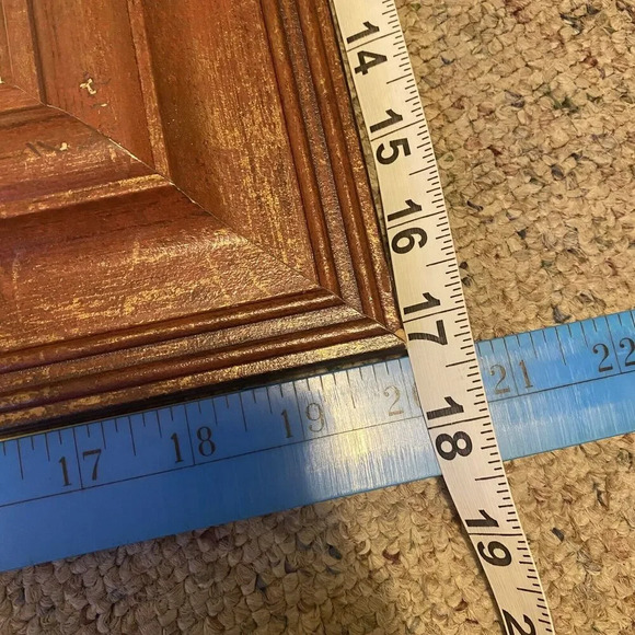 Old Vtg WATERCOLOR Art PAINTING ? FLORAL POT Wood Framed WALL HANGING 17”x20” - Picture 2 of 8